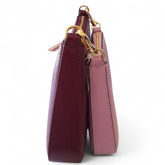 Kate Spade Duet Crossbody Duo Bag Colorblock Soft Blackberry & Pink - Picture 5 of 16